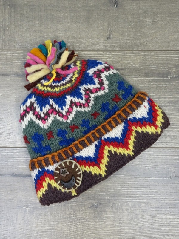 Multi Hat With Stitching - Wool - 6 Assorted Colours