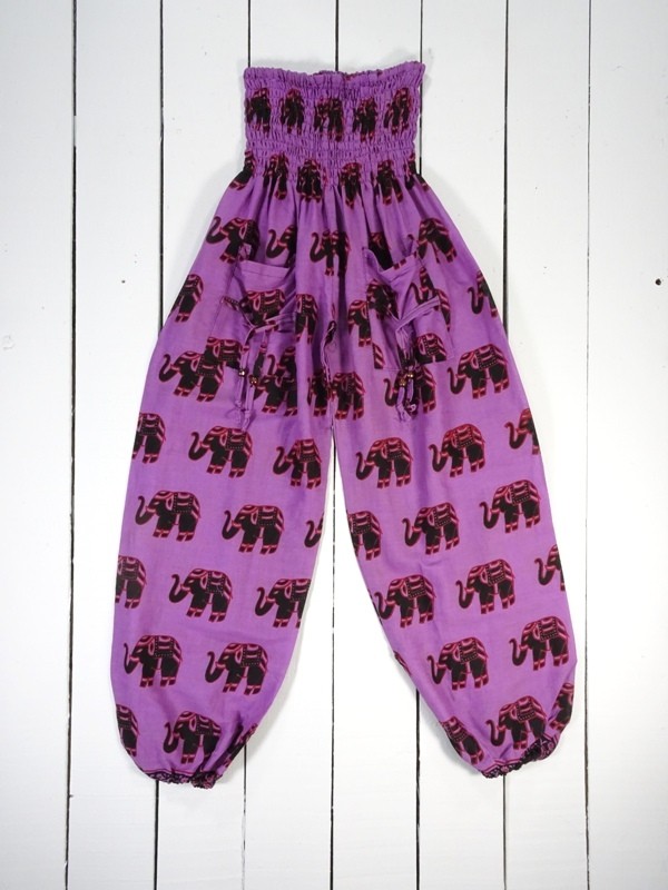 Elephant Print elastic waistband Pants by Gringo