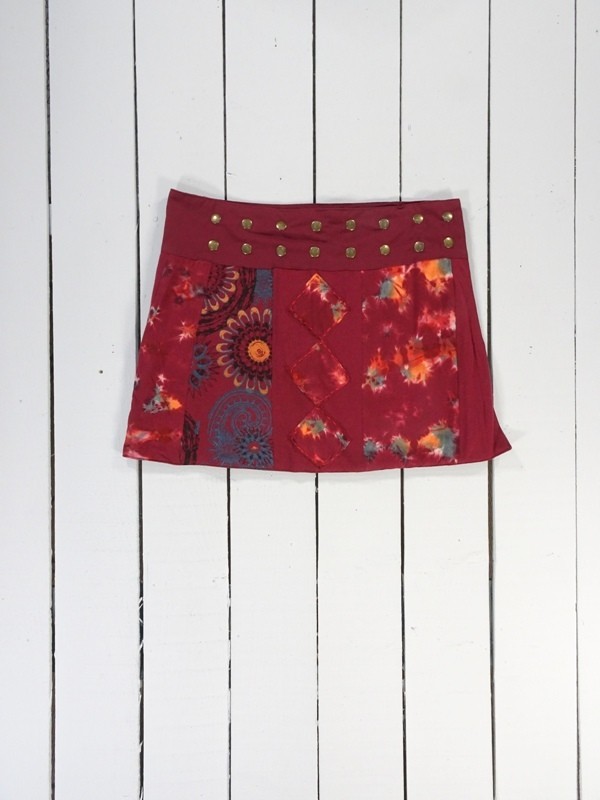 Tie dye short wrap skirt by Gringo