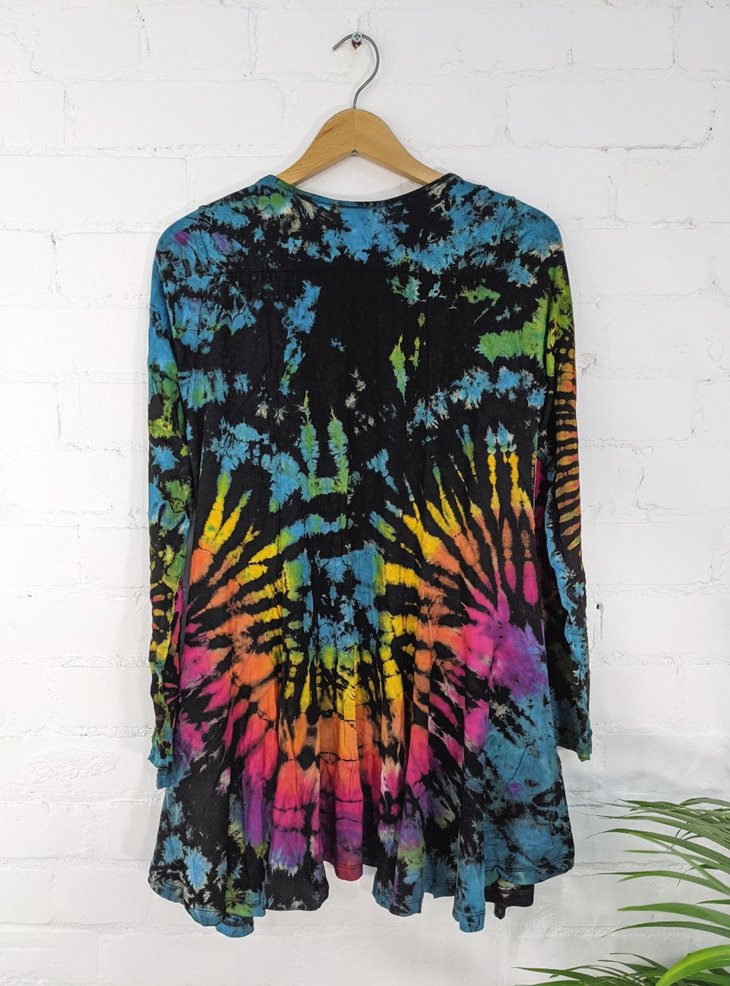 Viscose Tie Dye Flared Jacket-Top by Gringo • Hippy Clothing by HIPPY BUDDY