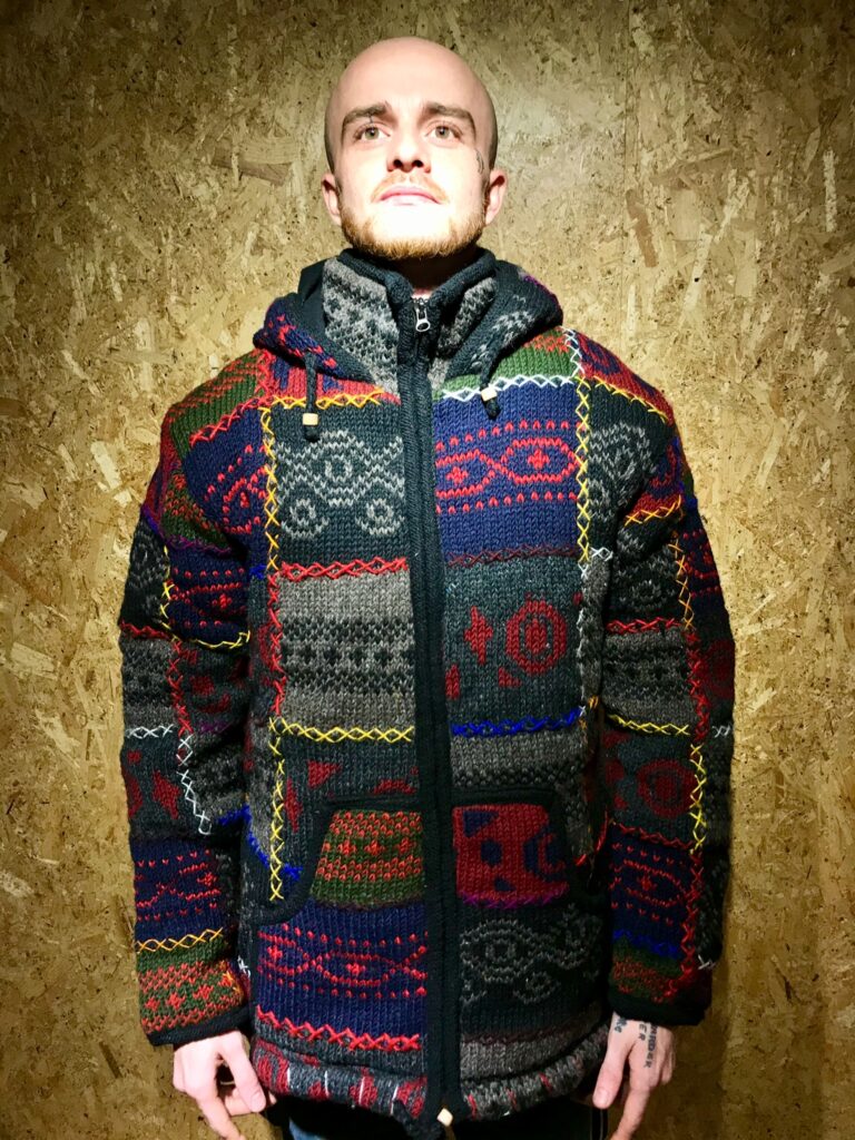 100% Wool Fleece Lined Funnel Neck Jacket by Little Kathmandu • Hippy  Clothing by HIPPY BUDDY