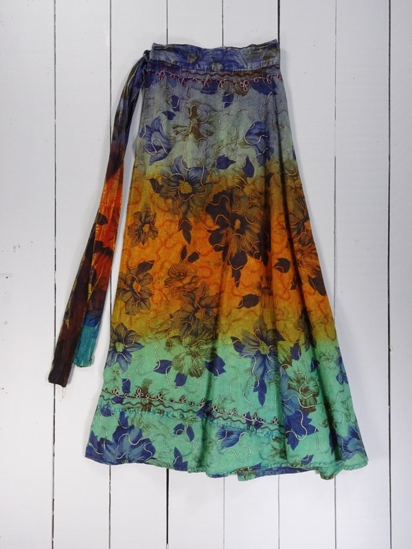 Assorted Cotton Dip Dye Wrap Skirt by Gringo