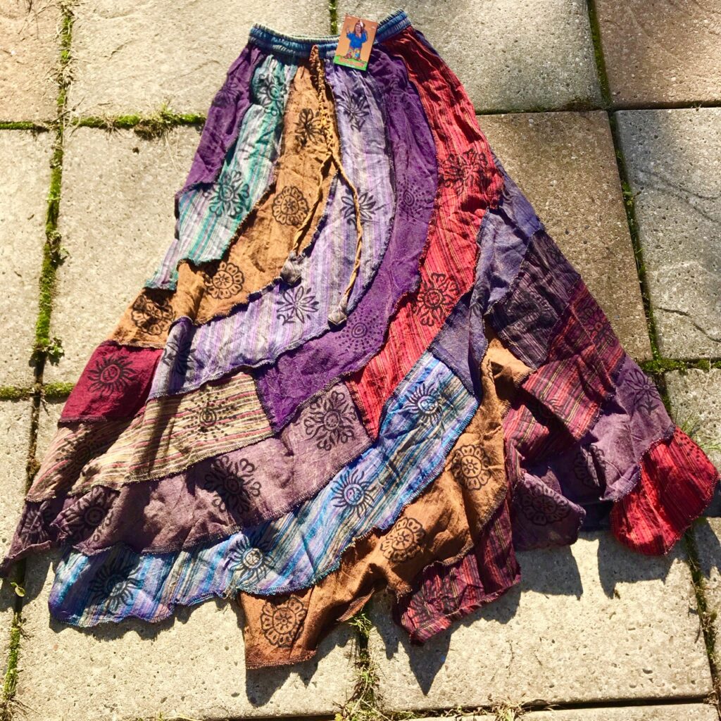 Nepalese Cotton  Panel Long Skirt