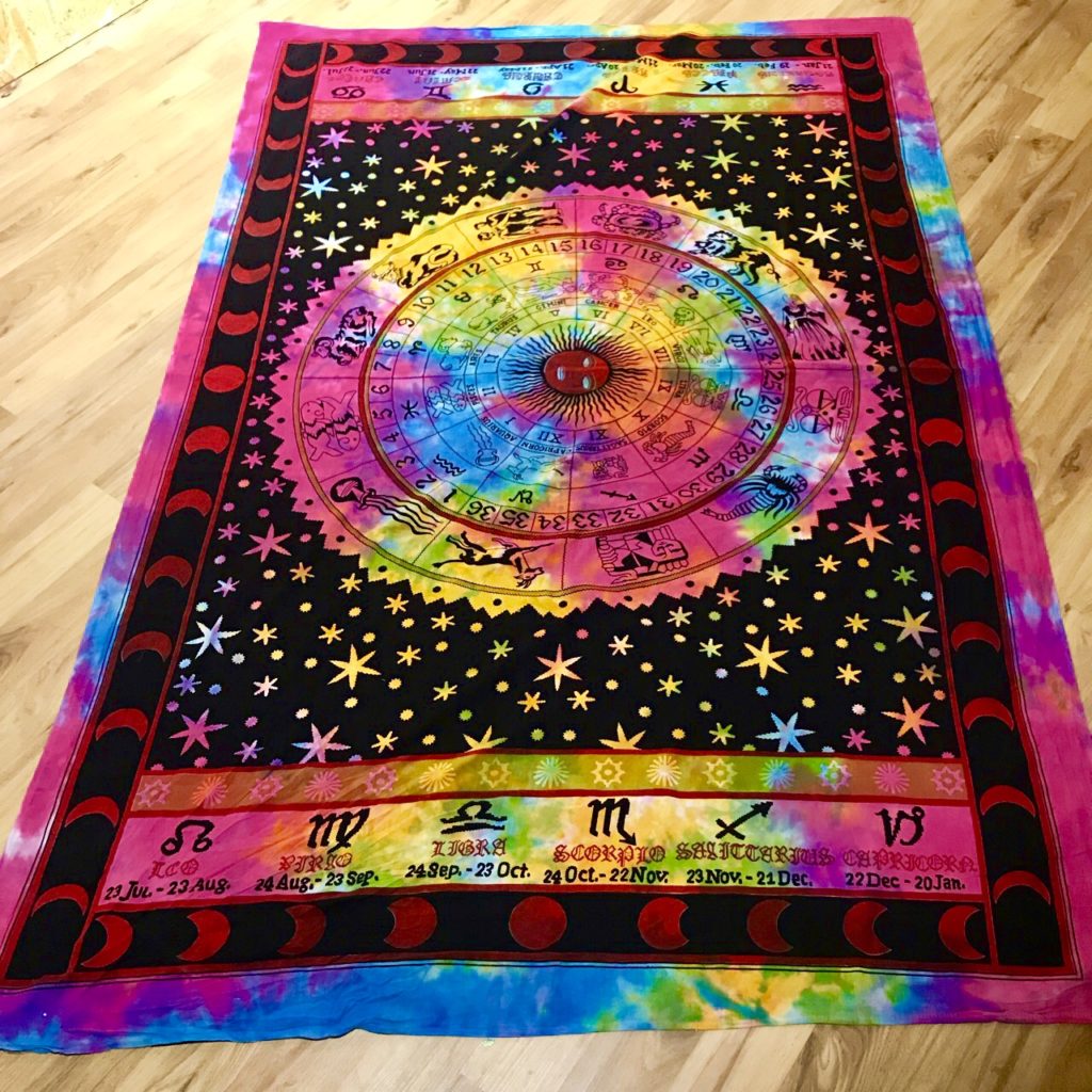 Tie Dye Zodiac Single Size Throw-Wallhanging by Gringo