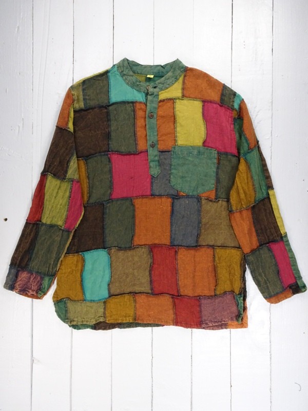 Patchwork grandad shirt