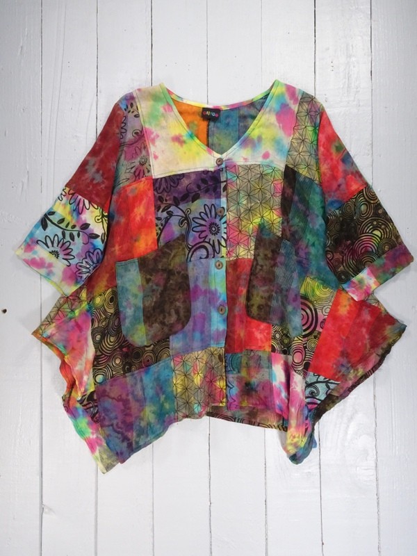 Tie dye patchwork Top