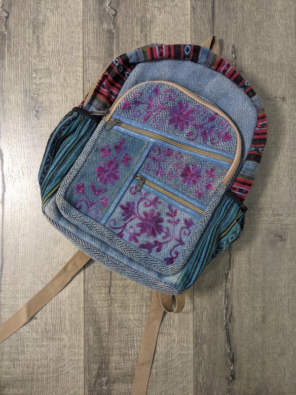 Cotton Drill Embroidered Backpack by Gringo