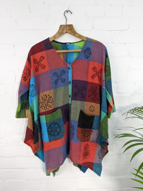 Cotton Patchwork Print Tunic Top by Gringo