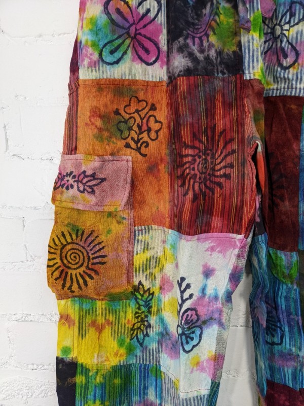 Cotton Patchwork Tie Dye Pants by 