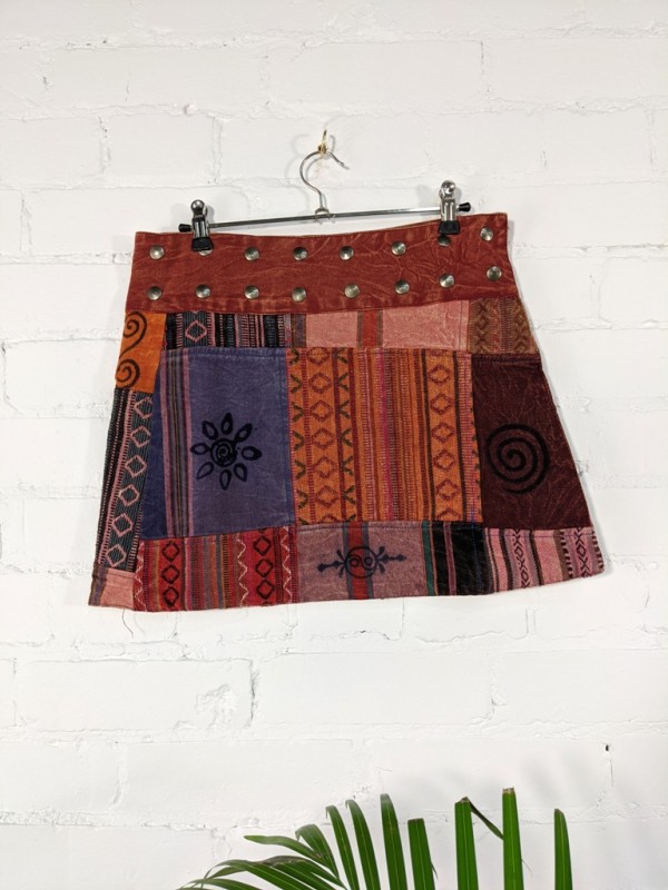 Gheri Patchwork Short Skirt