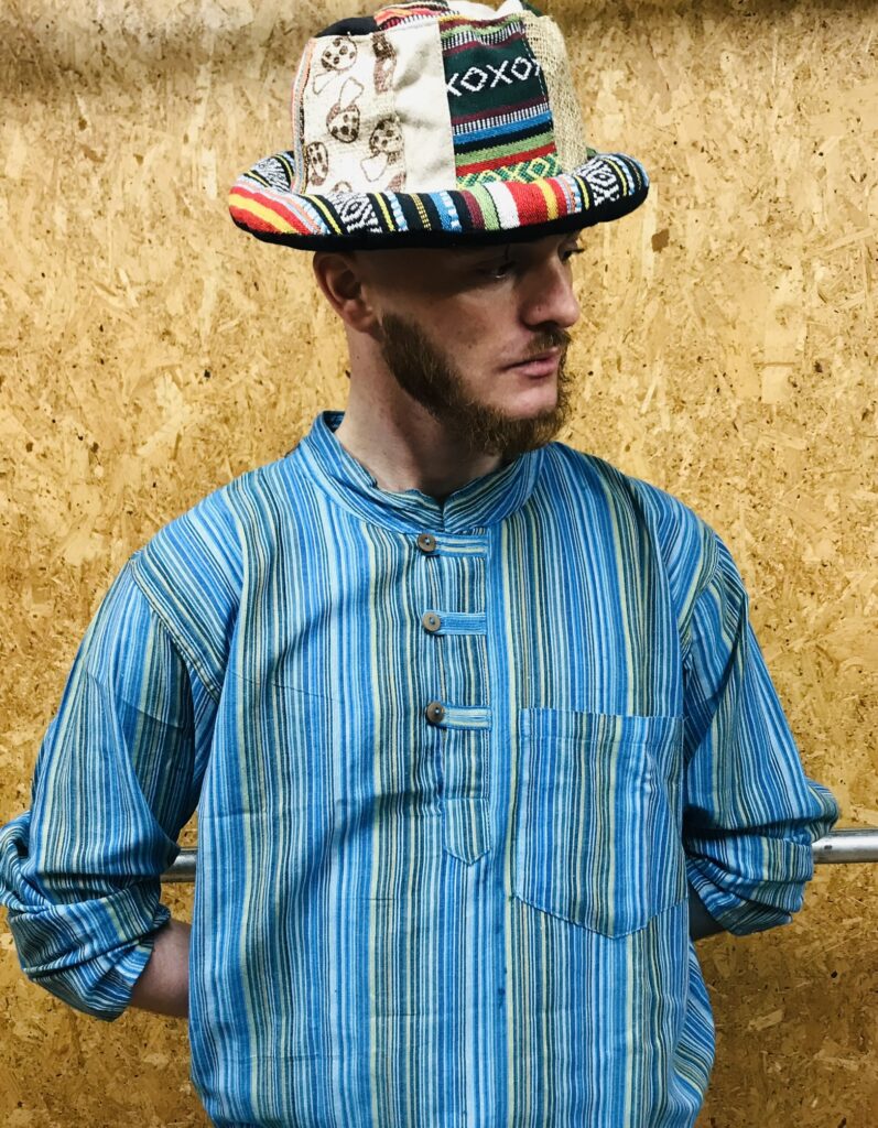 Assorted Nepalese Stripe Grandad Style Collar Shirts