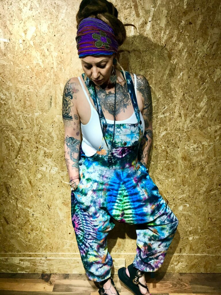 Tie Dye Harem Style Dungarees by Gringo