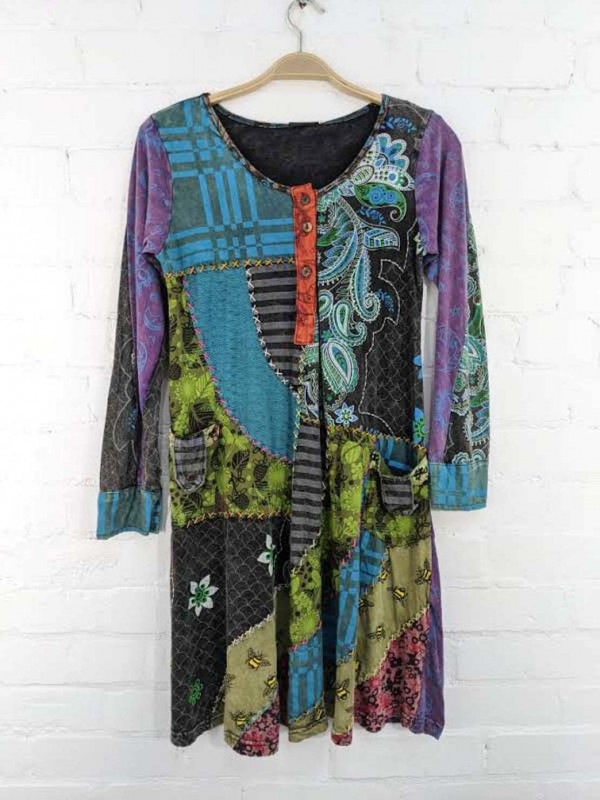 L/S Patchwork Dress