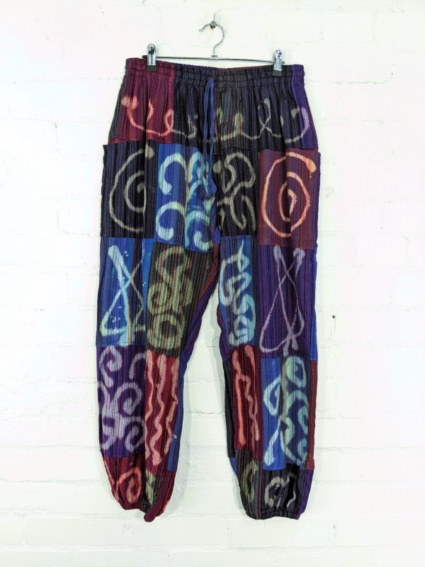 Cotton Patchwork Aladdin Style Pants 