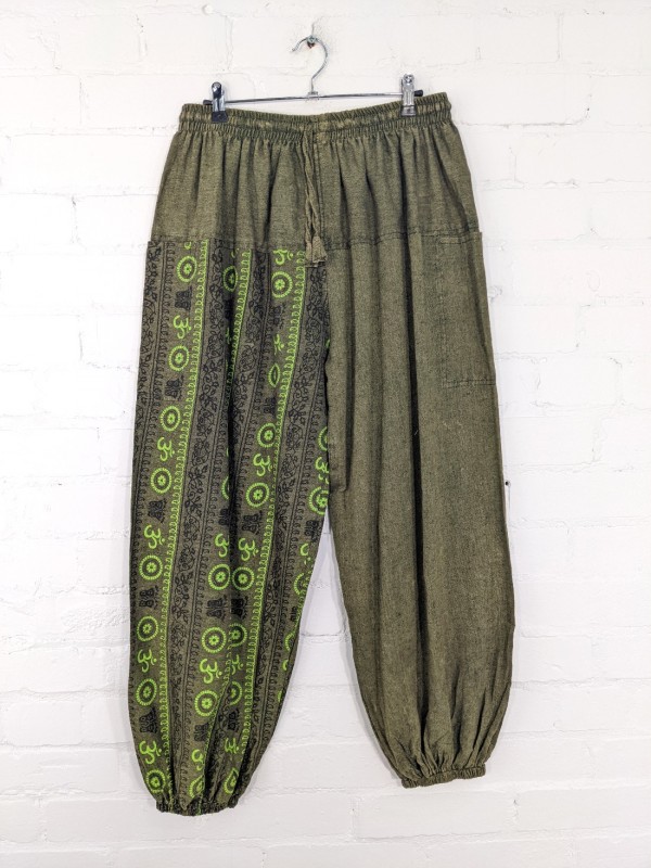Cotton Aladdin Style Pants with Screen Print Detailing by Gringo