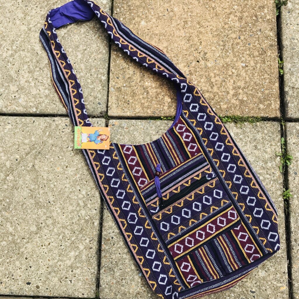 Assorted Cotton Gheri Stripe Shoulder Bag by Hippy Buddy