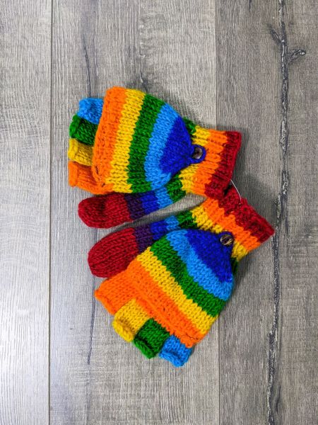 Fleece Lined Rainbow 🌈 Knit Hunter Gloves by Gringo