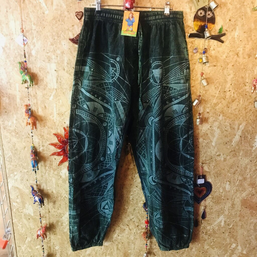 Cotton-Hemp Mandala Print Aladdin Pants