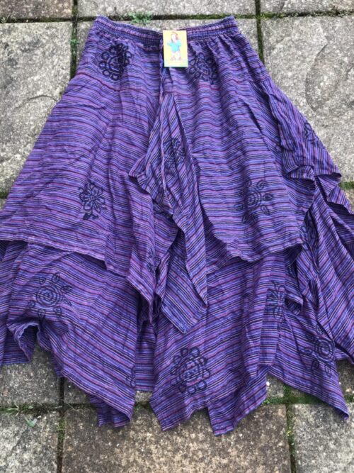 Nepalese Cotton 2 Layered pointy Hem Skirt