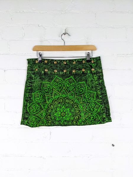 Mandala Print Short Wrap Skirt by Gringo