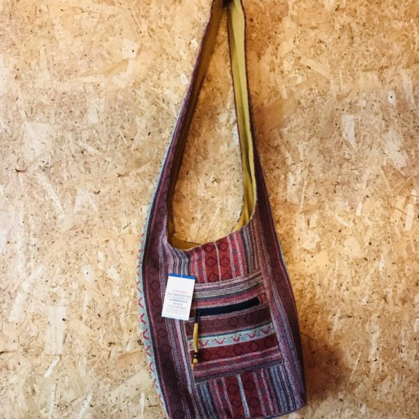 Assorted Cotton Gheri Stripe Shoulder Bag by Hippy Buddy • Hippy