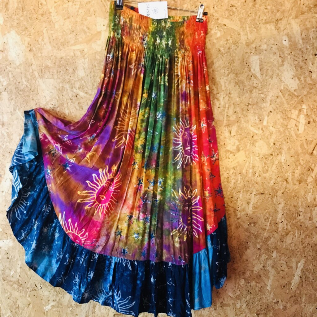 Celestial Print Waterfall Skirt