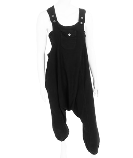 Black Cotton Plain Dungarees