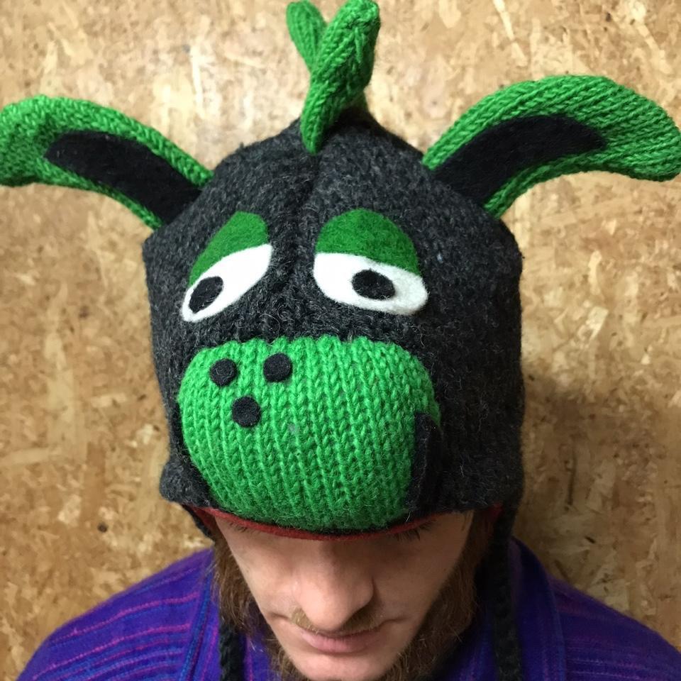 100% Wool Fleece Lined Dragon Hat