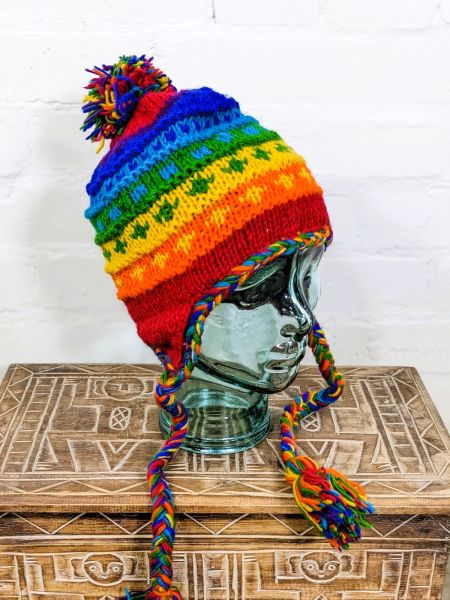 Wool Rainbow 🌈 Fleece Lined Hat by Gringo