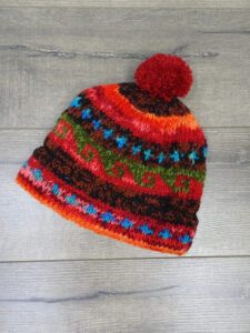 Lined Multi Coloured Pom Pom Hat - Wool image 0
