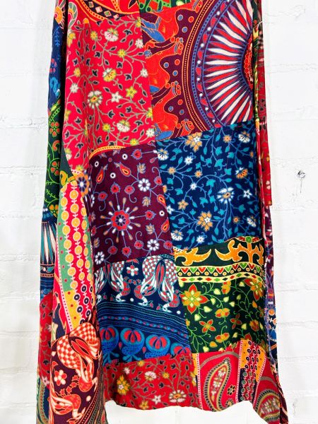 Cotton Patchwork Elephant Print Wrap Skirt by Gringo image 1