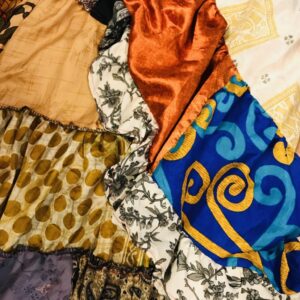 Nepalese Sari Tiered Flamenco Style Wrap Skirt image 4