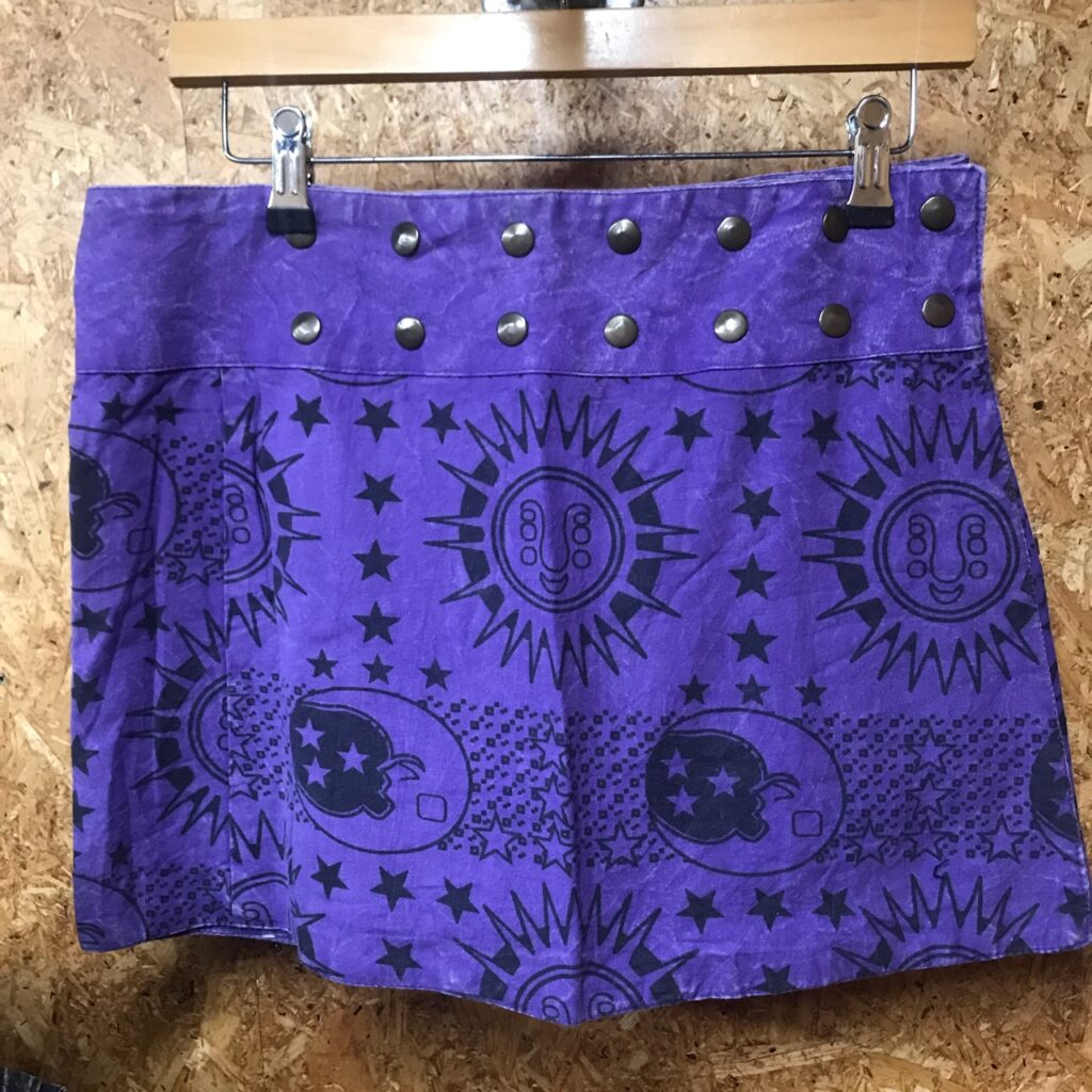 Cotton Sun Screen Print Popper Wrap Short Skirt image 4