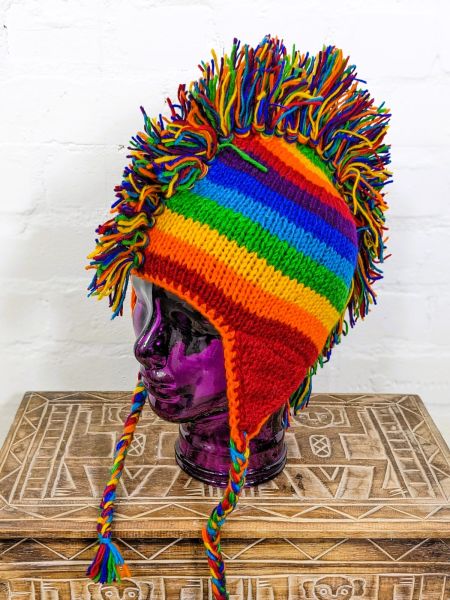 Rainbow 🌈 Wool Mohawk Hat by Gringo image 3