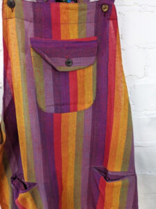 Rainbow Stripe Dungaree Short Dress image 1