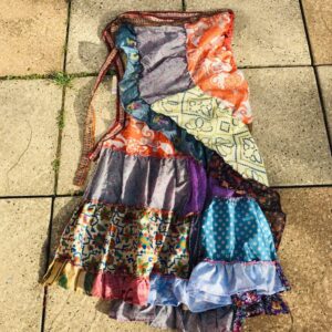 Nepalese Sari Tiered Flamenco Style Wrap Skirt image 0