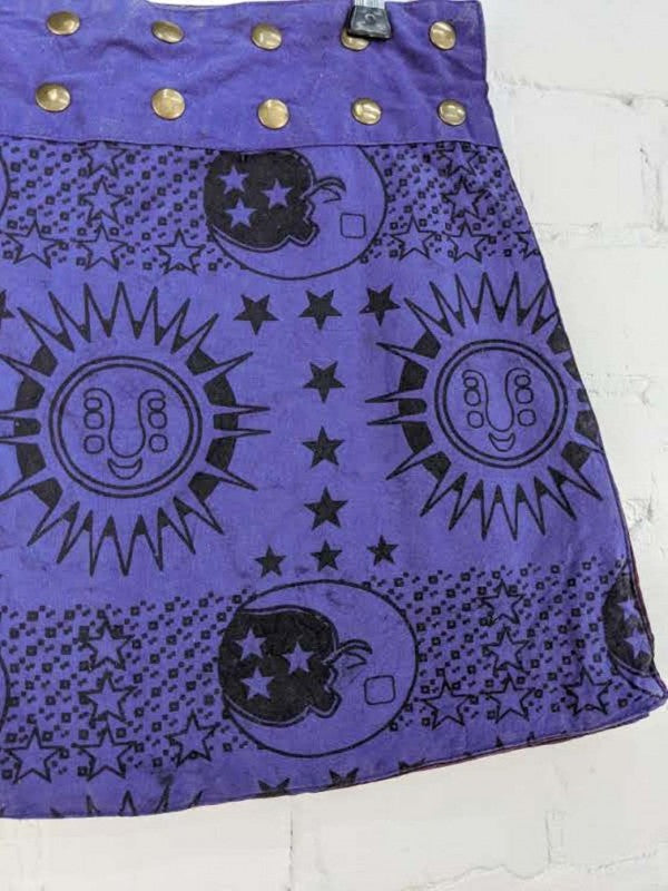 Cotton Sun Screen Print Popper Wrap Short Skirt image 3