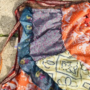 Nepalese Sari Tiered Flamenco Style Wrap Skirt image 1