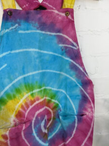 Rainbow Tie Dye Dungaree Short Dress image 2