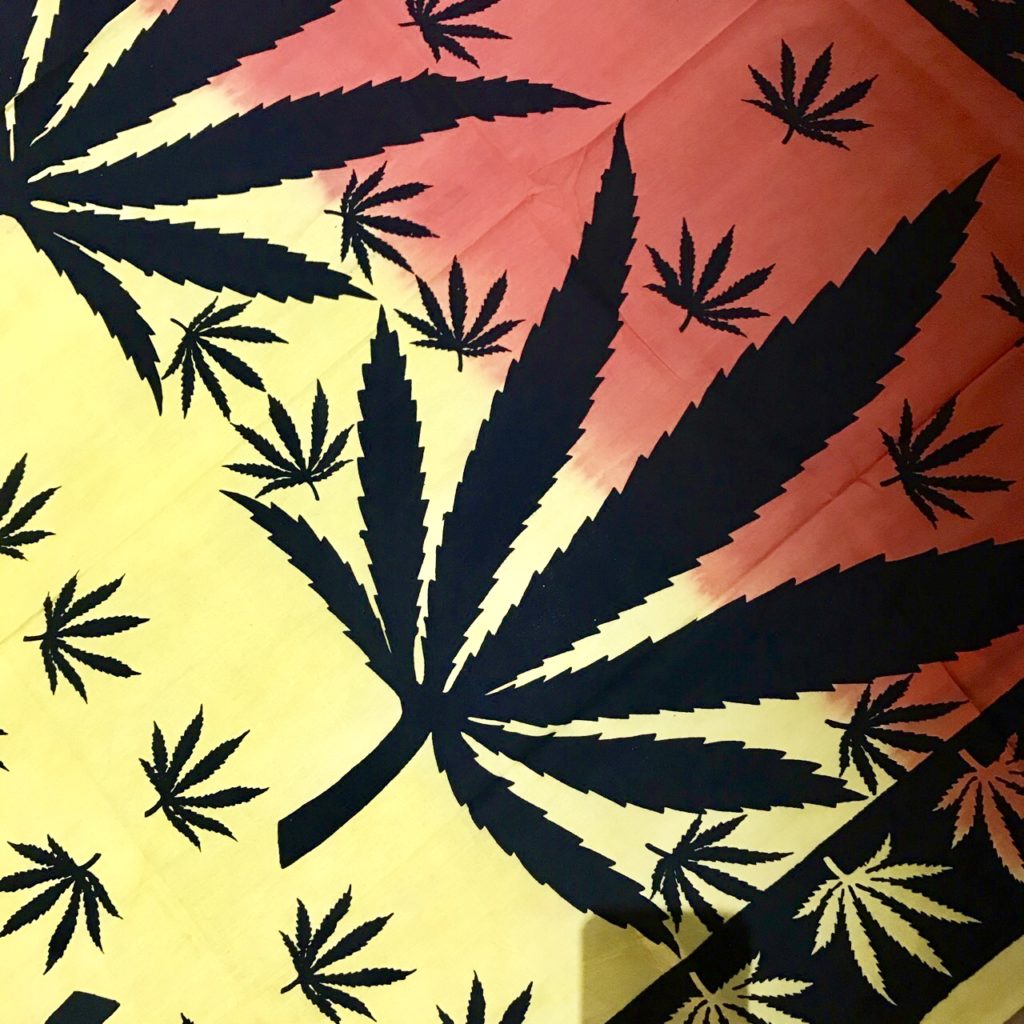 Rasta Colours Ganj Leaf Single Size Bedcover-Wallhanging by Namaste image 2