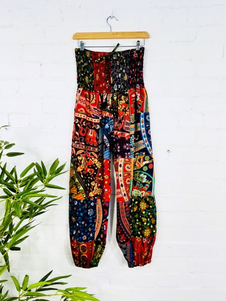 Cotton Aladdin Style Patchwork Elephant Print Pants by Gringo image 2