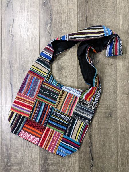 Cotton Patchwork Shoulder Bag With Tie Dye Detail by Gringo image 2