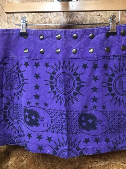 Cotton Sun Screen Print Popper Wrap Short Skirt image 0