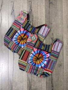 Cotton Patchwork Shoulder Bag With Tie Dye Detail by Gringo image 4