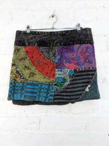 Patchwork Short Wrap Skirt image 2