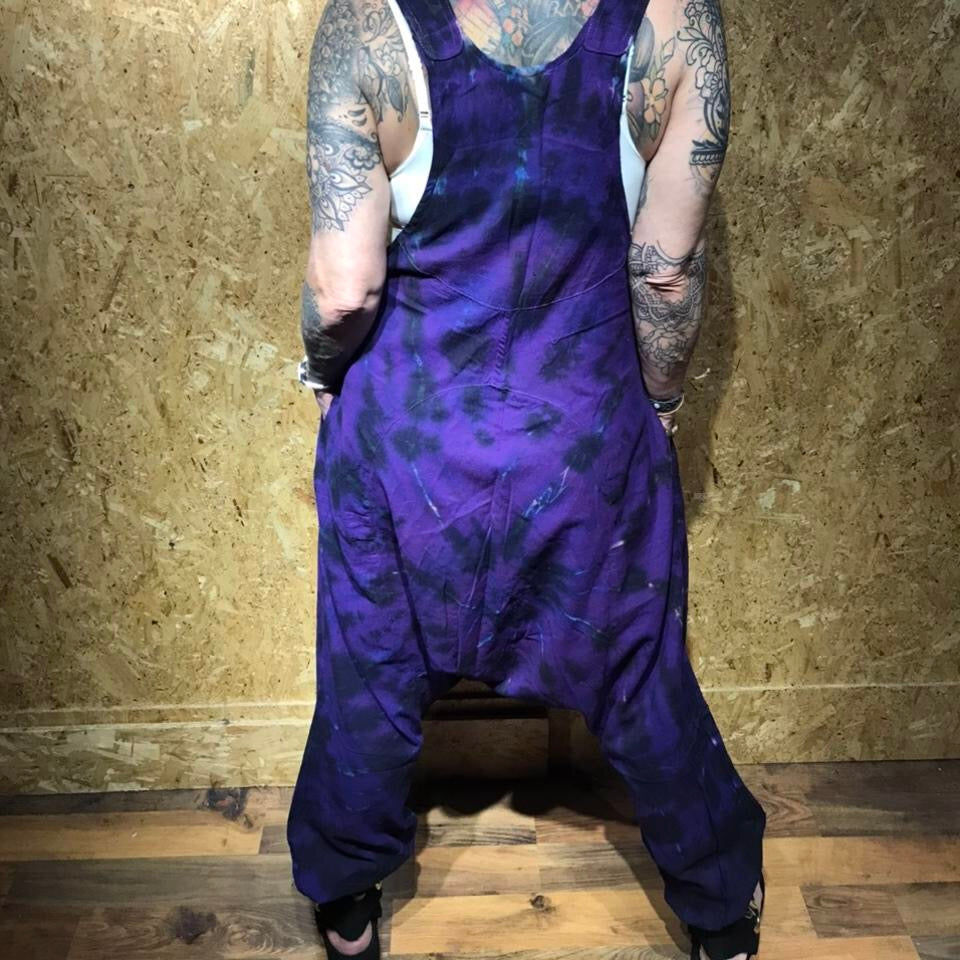 Cotton Purple Tie Dye Harem Dungarees image 6
