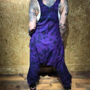Cotton Purple Tie Dye Harem Dungarees image 6