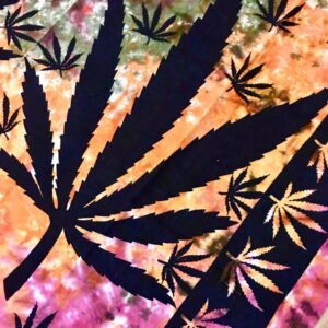 Tie Dye Ganja Leaf Double Bedcover-Wallhanging by Namaste image 1