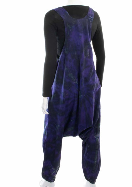 Cotton Purple Tie Dye Harem Dungarees image 3