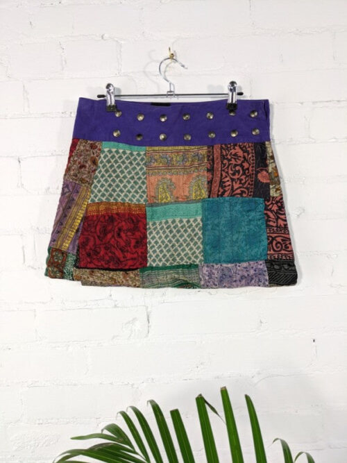 Patchwork Short Wrap Skirt image 0